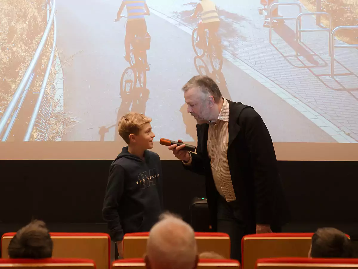 Für das Projekt „Bikest Du mit?“ habe ich zweimal die Moderation übernommen und mit den Stars der Filmreihe gesprochen, wie hier im Haus Witten. (Foto: Dana Schmidt)