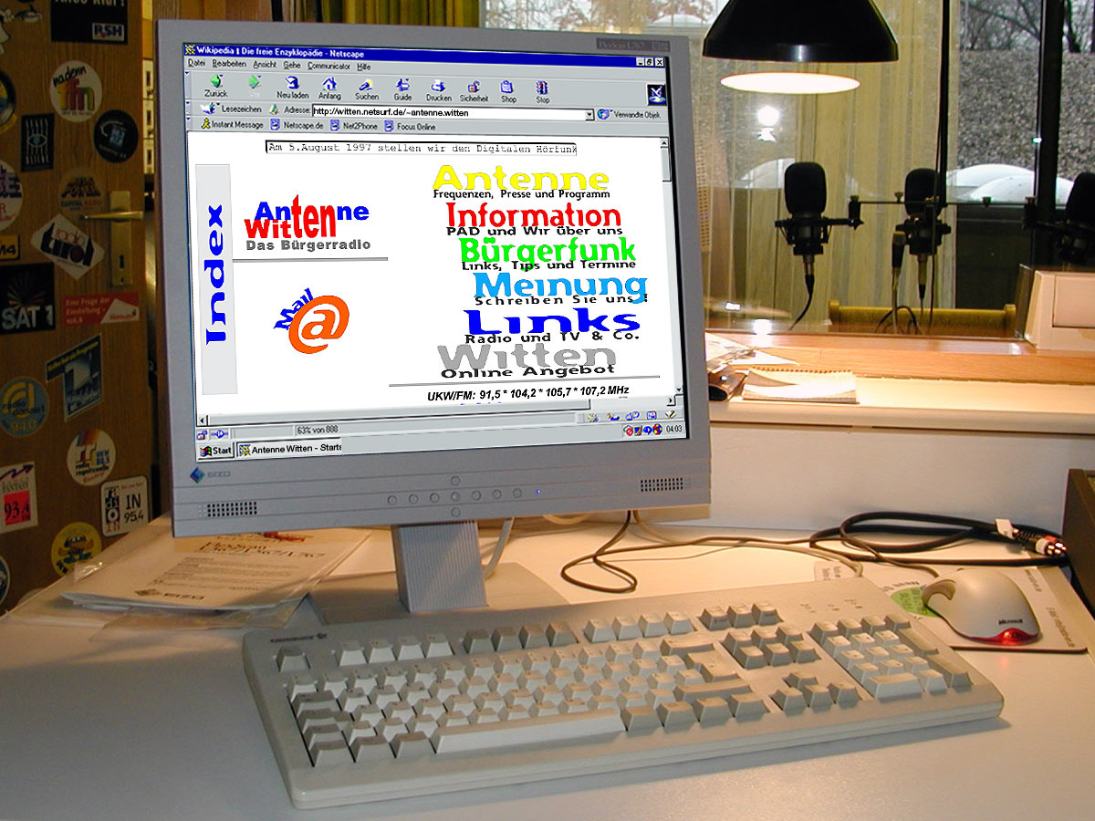 Antenne Witten Homepage im Jahr 1996