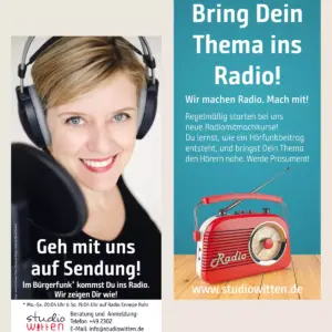 Flyer für Kurse im Studio Witten (Foto: Oleksandr Delyk & Jeremias Münch/Fotolia)