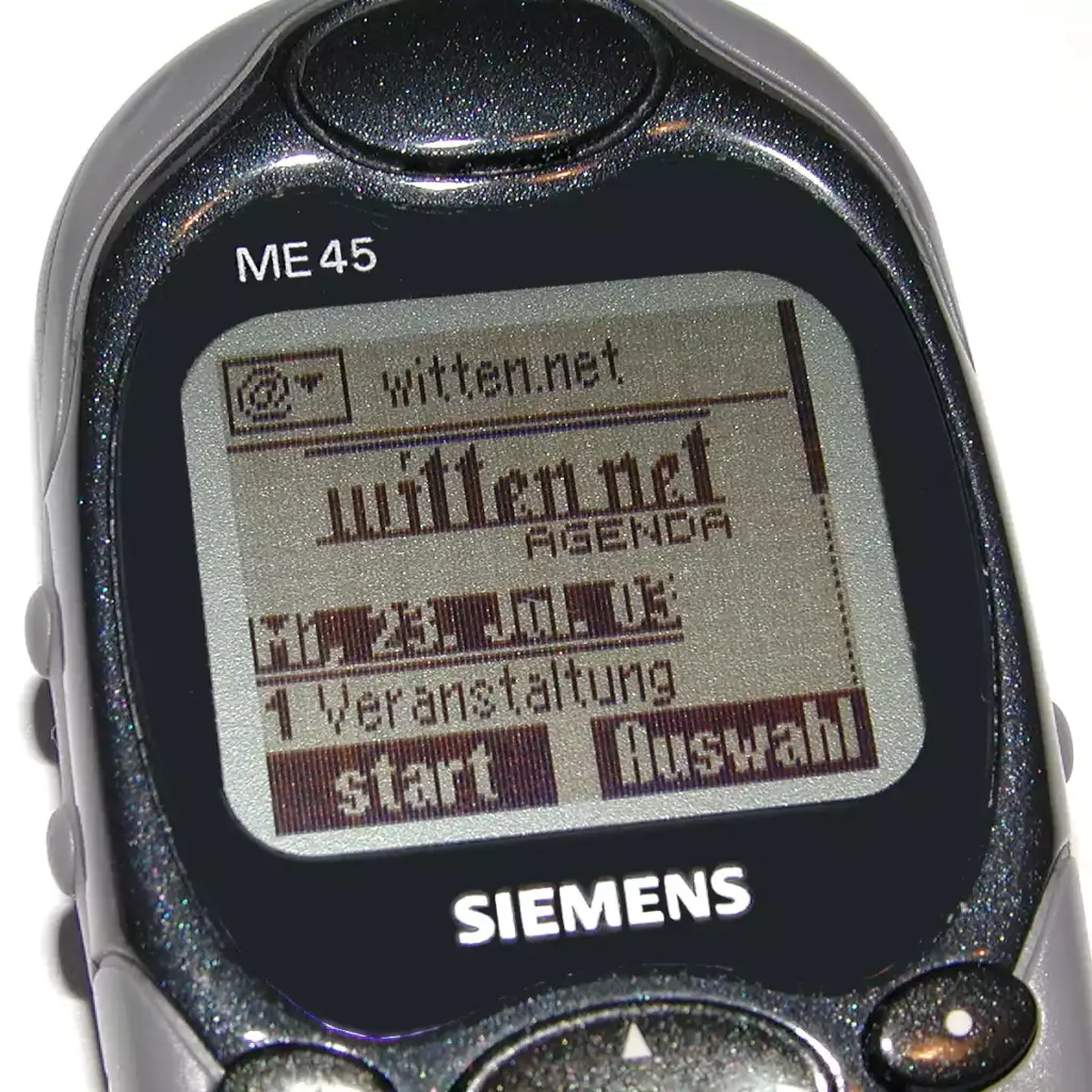 Wireless Application Protocol (WAP) wurde für Homepage für Handys genutzt. witten.net-Homepage im Jahr 2003 (Foto: Marek Schirmer)