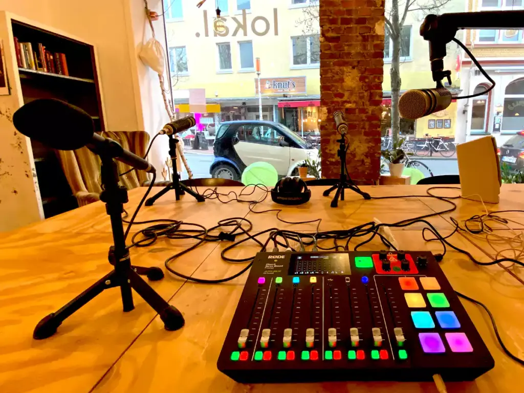 Das „Lokal“ des Wiesenvierte als Podcast-Studio.