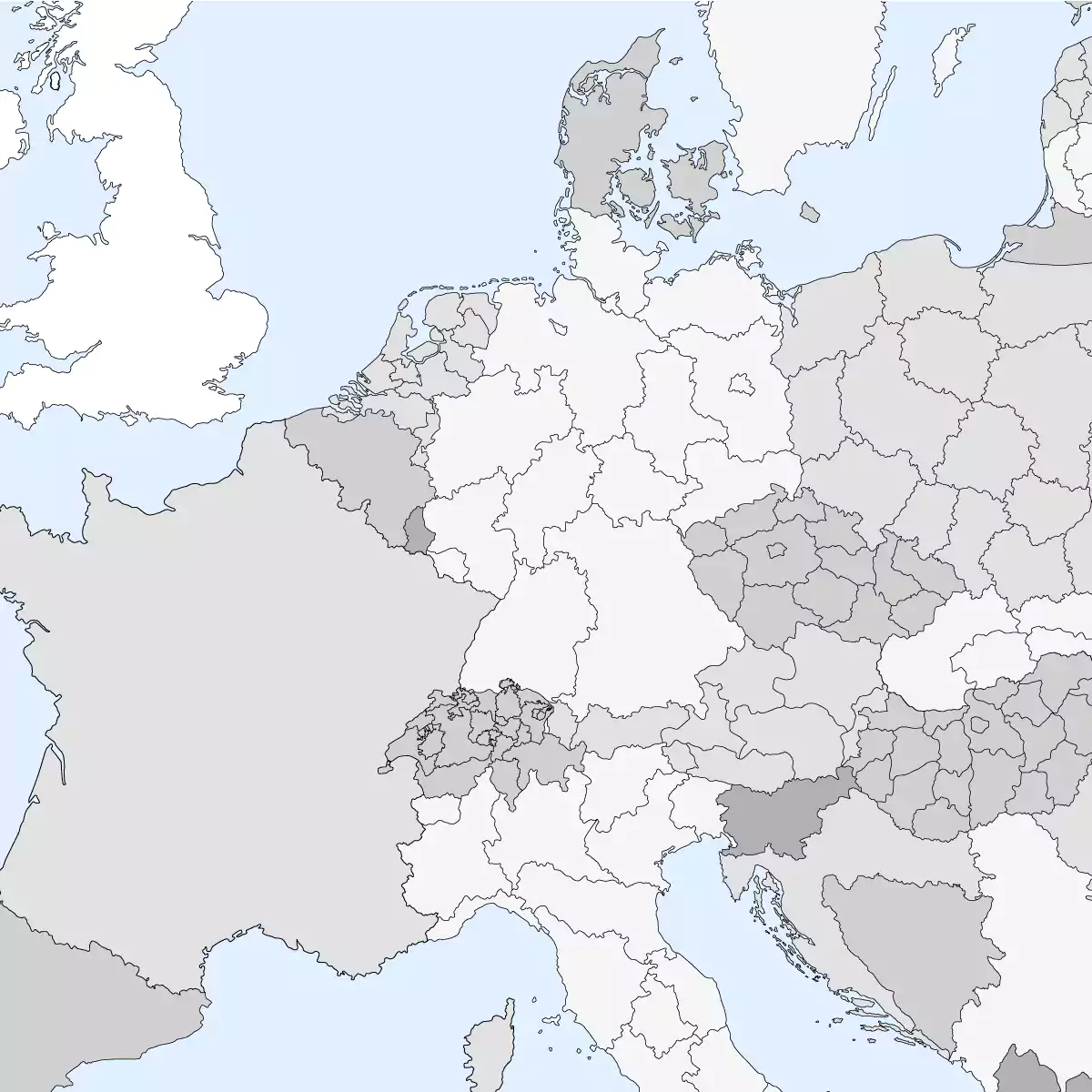 Karte Europa - Ausschnitt Frankkreich - Deutschland -Polen